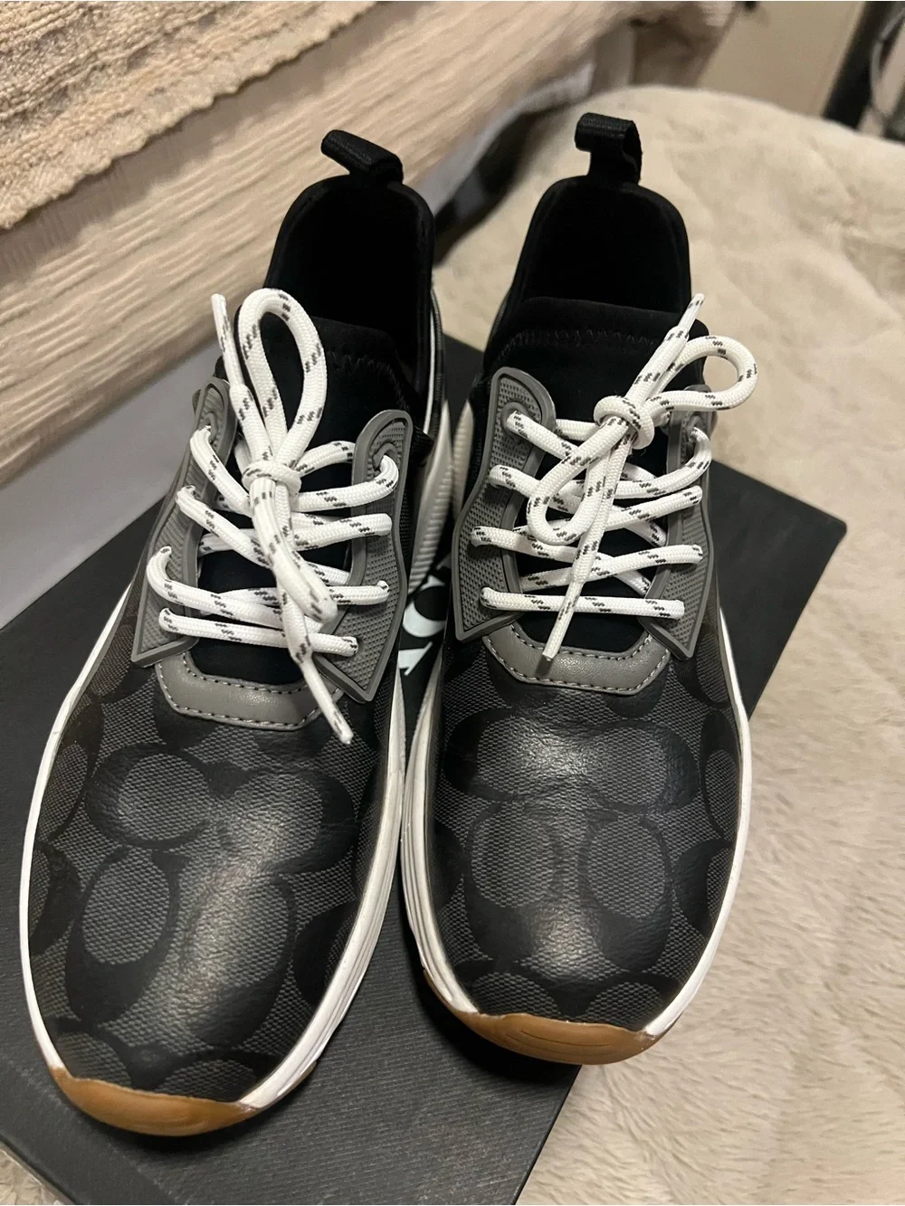 Coach Black & Gray Signature Low-Top Sneakers